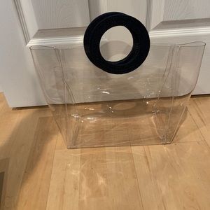 Clear Hangtag with Denim circle handles